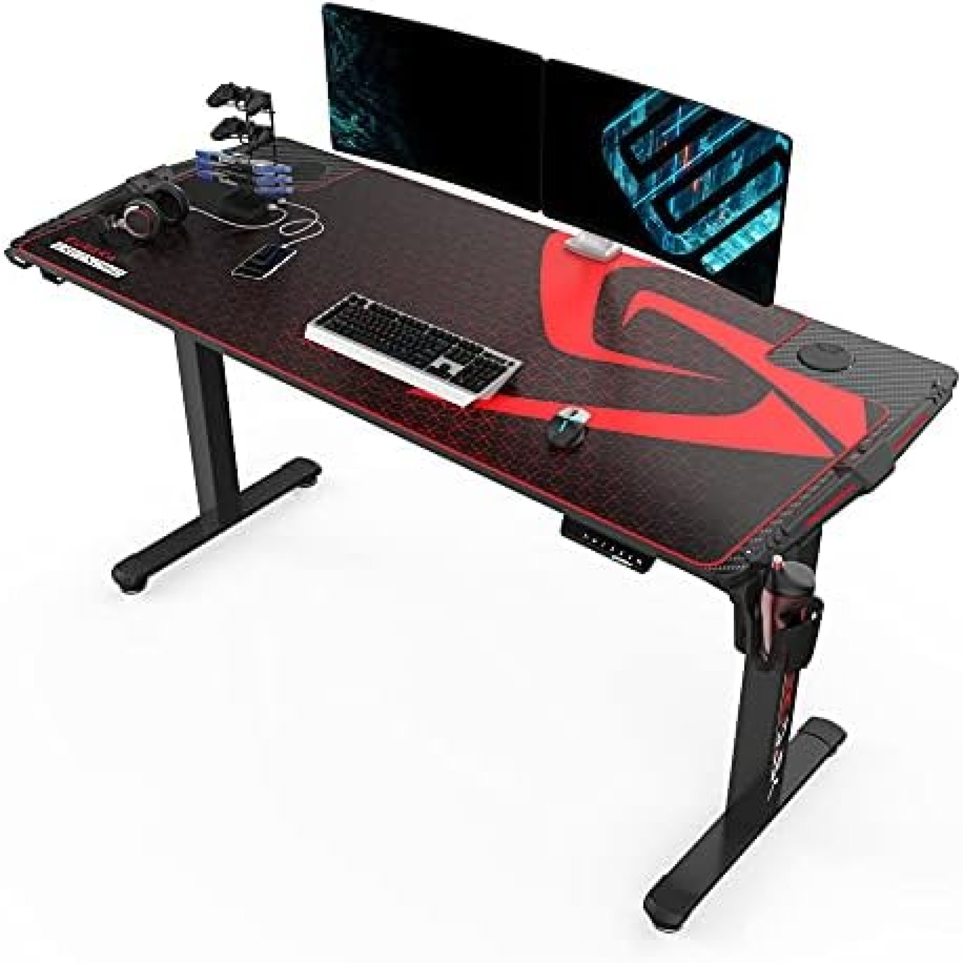 EUREKA ERGONOMIC 65 inch Electric Height Adjustable Standing Desk,Large Gaming Computer Desk with RGB LED Lights,Free Large Extended Gaming Desk mat for Gaming and Home Office,Black EUREKA ERGONOMIC 65 inch Electric Height Adjustable Standing Desk,Large Gaming Computer Desk with RGB LED Lights,Free Large Extended Gaming Desk mat for Gaming and Home Office,Black