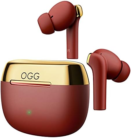 OGG K6 Wireless Earbuds ANC Bluetooth Earphones, Active Noise Cancelling Headset, Wireless Bluetooth Earbuds with Mart Touch,8 Hours Playback and 55 Extra Hours of Charging Case (Red) OGG K6 Wireless Earbuds ANC Bluetooth Earphones, Active Noise Cancelling Headset, Wireless Bluetooth Earbuds with Mart Touch,8 Hours Playback and 55 Extra Hours of Charging Case (Red)
