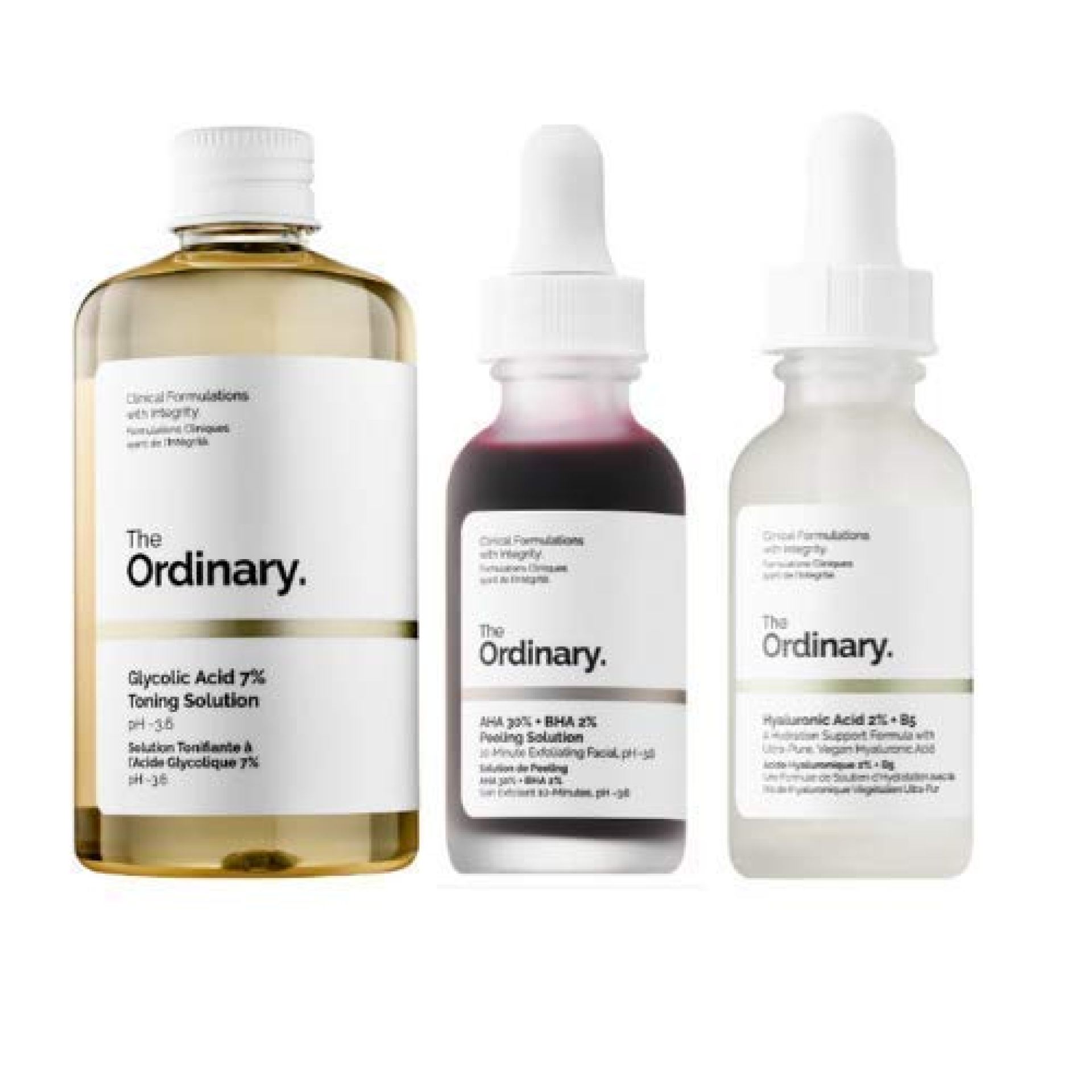 The Ordinary 3 Bottles Face Serum Set! Peeling Solution, Hyaluronic Acid And Glycolic Acid! AHA 30%+BHA 2% Peeling Solution! Hyaluronic Acid 2%+B5! Glycolic Acid 7% Toning Solution The Ordinary 3 Bottles Face Serum Set! Peeling Solution, Hyaluronic Acid And Glycolic Acid! AHA 30%+BHA 2% Peeling Solution! Hyaluronic Acid 2%+B5! Glycolic Acid 7% Toning Solution