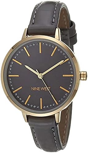 Nine West Women’s Glitter Accented Croco-Grain Strap Watch Nine West Women’s Glitter Accented Croco-Grain Strap Watch