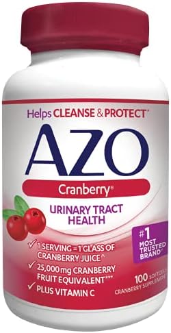 AZO Cranberry Urinary Tract Health Dietary Supplement, 1 Serving = 1 Glass of Cranberry Juice, Sugar Free, 100 Count AZO Cranberry Urinary Tract Health Dietary Supplement, 1 Serving = 1 Glass of Cranberry Juice, Sugar Free, 100 Count