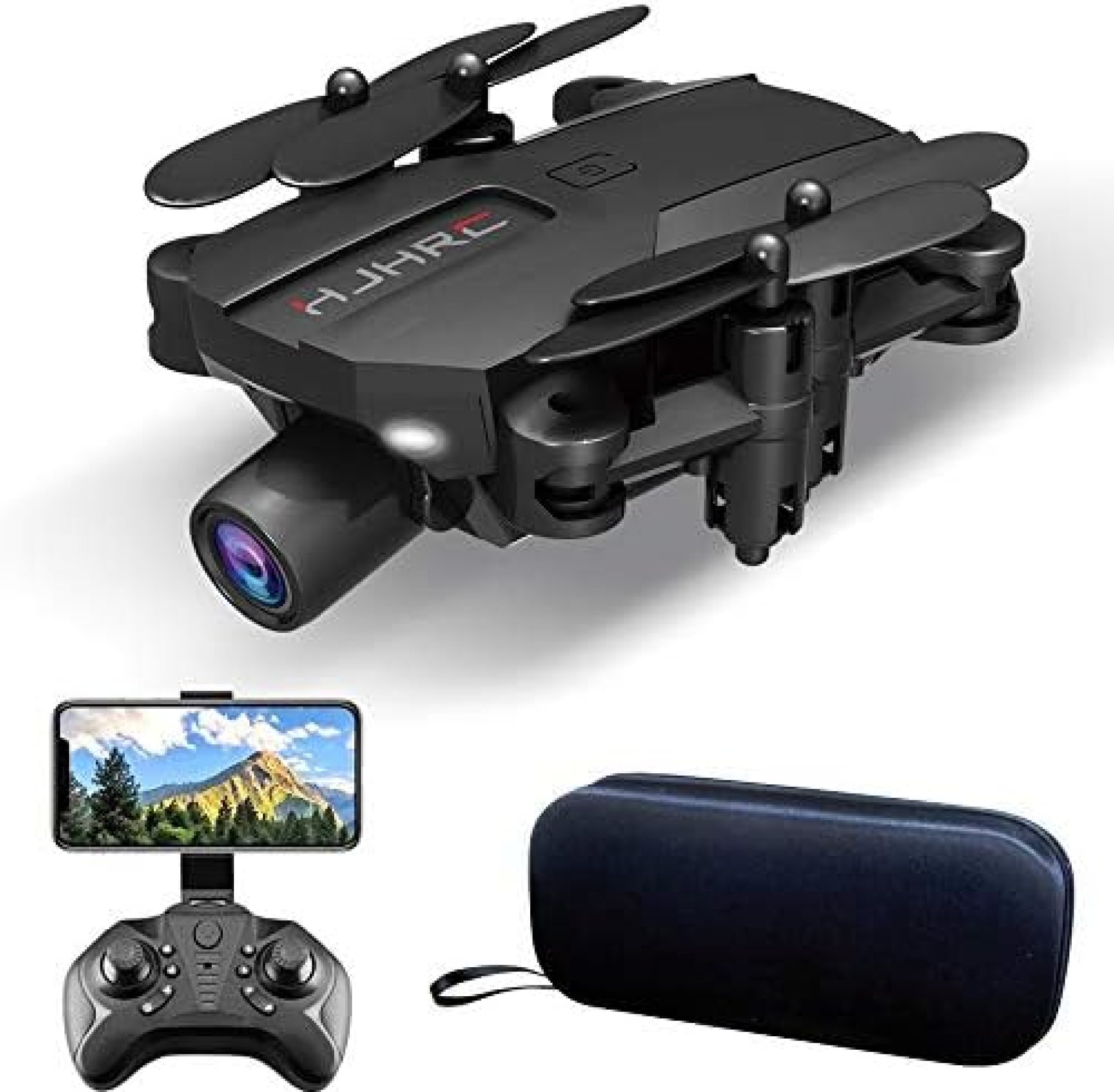 Lozenge HJ66 Mini Drone with Camera 1080P Foldable Quadcopter with Wide Angle FPV Live Video Trajectory Flight App Control Altitude Hold and Modular Batteries (Black, 1 Battey&1080P WiFi Camera) Lozenge HJ66 Mini Drone with Camera 1080P Foldable Quadcopter with Wide Angle FPV Live Video Trajectory Flight App Control Altitude Hold and Modular Batteries (Black, 1 Battey&1080P WiFi Camera)