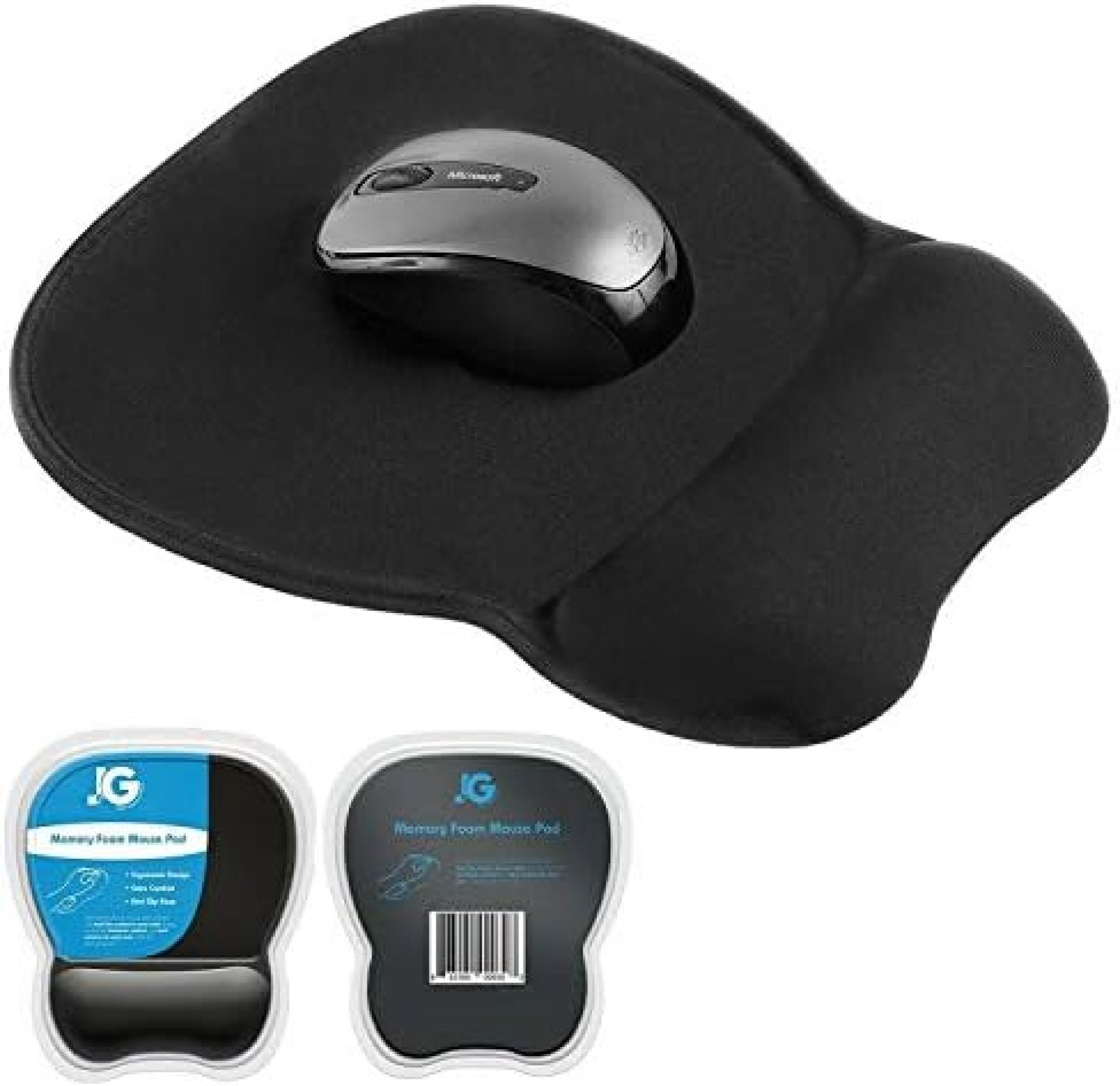 Ergonomic Mouse Pad with Wrist Rest Support, Black | Eliminates All Pains, Carpal Tunnel & Any Other Wrist Discomfort! Non-Slip Base, Stitched Edges! (1) Ergonomic Mouse Pad with Wrist Rest Support, Black | Eliminates All Pains, Carpal Tunnel & Any Other Wrist Discomfort! Non-Slip Base, Stitched Edges! (1)