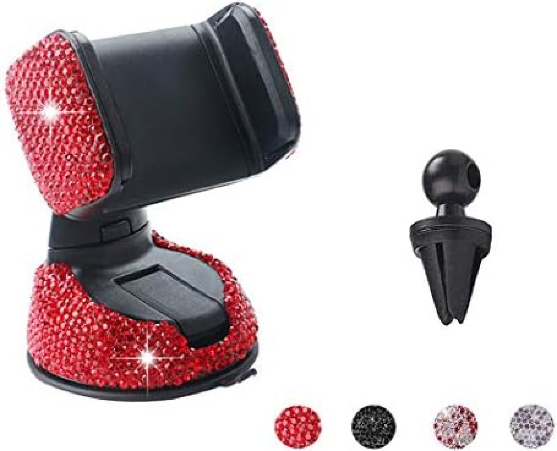 Bling Car Phone Holder,Auto Phone Mount Bling Rhinestone Crystal Car Accessories Can be Used for Windshield Dashboard and Air Outlet 360 Adjustable for iPhone Android (Red) Bling Car Phone Holder,Auto Phone Mount Bling Rhinestone Crystal Car Accessories Can be Used for Windshield Dashboard and Air Outlet 360 Adjustable for iPhone Android (Red)