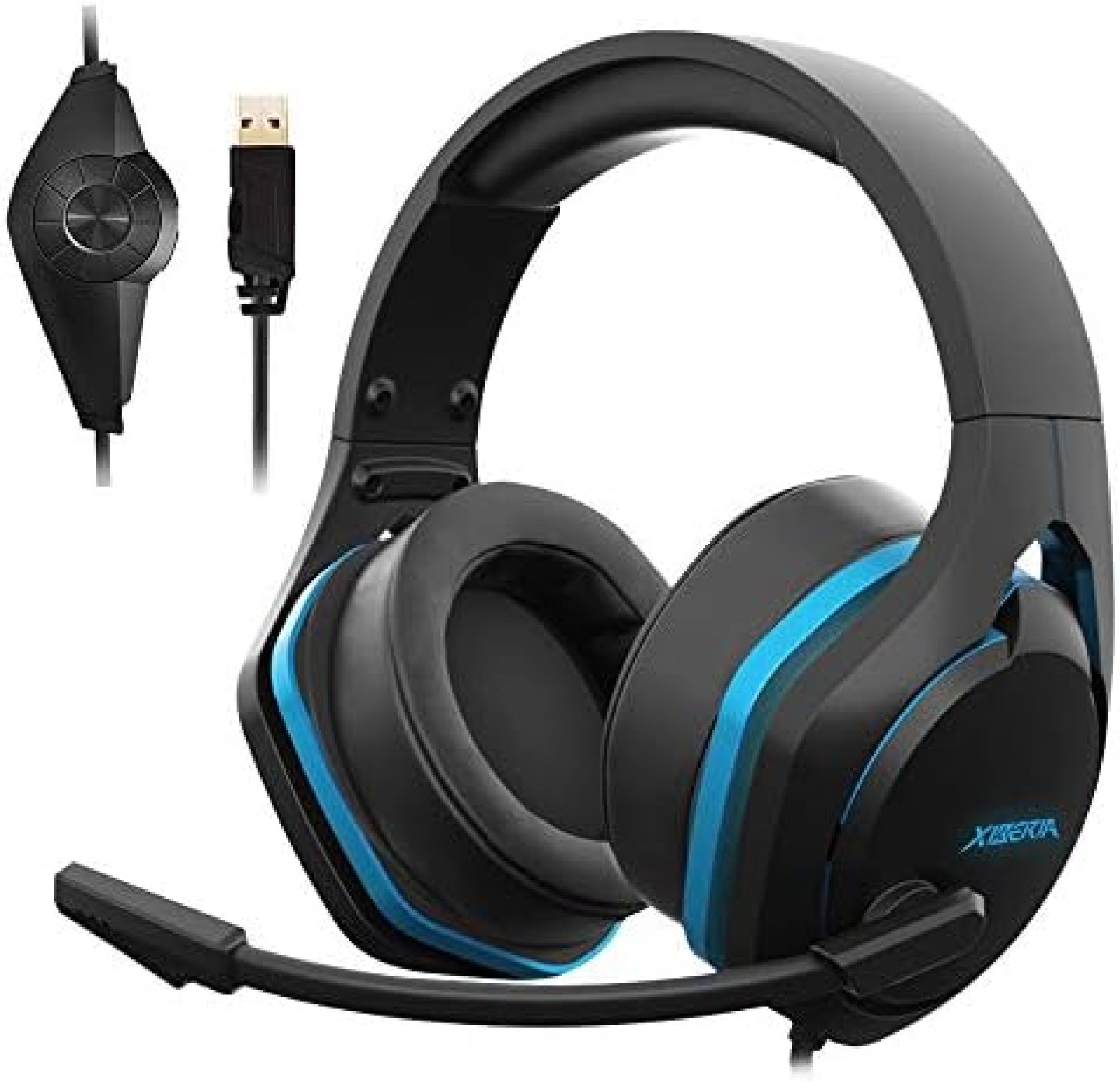 Jeecoo Xiberia V22 Gaming Headset for PC- Deep Bass 3D Surround Sound- USB Headphones with Noise Cancelling Microphone RGB Lights Plug & Play for Laptops Computers Jeecoo Xiberia V22 Gaming Headset for PC- Deep Bass 3D Surround Sound- USB Headphones with Noise Cancelling Microphone RGB Lights Plug & Play for Laptops Computers