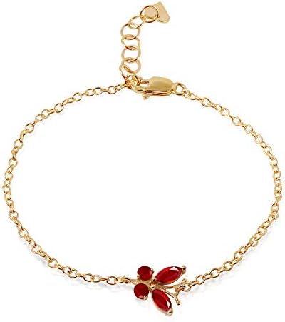 Galaxy Gold GG 14k Solid Yellow Gold Butterfly Bracelet 0.6 ct Ruby Galaxy Gold GG 14k Solid Yellow Gold Butterfly Bracelet 0.6 ct Ruby