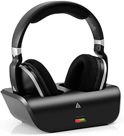 Wireless Headphones for TV Watching – Digital Earphones for Television Listening with 2.4GHz RF Transmitter, Charging Dock, 100ft Wireless Range and Rechargeable 20 Hour Battery, Black Wireless Headphones for TV Watching – Digital Earphones for Television Listening with 2.4GHz RF Transmitter, Charging Dock, 100ft Wireless Range and Rechargeable 20 Hour Battery, Black