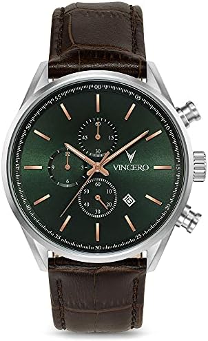 Vincero Luxury Men’s Chrono S Wrist Watch – Top Grain Italian Leather Watch Band – 43mm Chronograph Watch – Japanese Quartz Movement… Vincero Luxury Men’s Chrono S Wrist Watch – Top Grain Italian Leather Watch Band – 43mm Chronograph Watch – Japanese Quartz Movement…