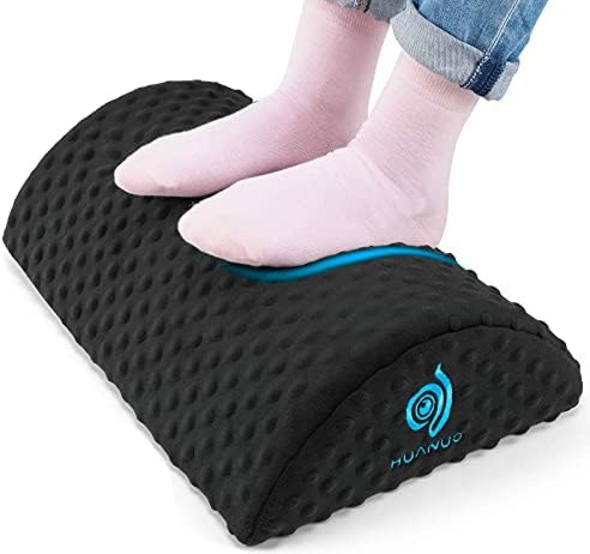 HUANUO Under Desk Foot Rest – Ergonomic Footrest with 2 Optional Covers Massage Textured Surface & Non-Slip Micro Beads for Airplane, Travel, Ergonomic Foot Stool Cushion HUANUO Under Desk Foot Rest – Ergonomic Footrest with 2 Optional Covers Massage Textured Surface & Non-Slip Micro Beads for Airplane, Travel, Ergonomic Foot Stool Cushion