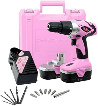 Pink Power PP182 18V Cordless Drill Set for Women- Tool Case, 18 Volt Drill , Charger & 2 Batteries Pink Power PP182 18V Cordless Drill Set for Women- Tool Case, 18 Volt Drill , Charger & 2 Batteries