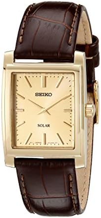 Seiko Men’s SUP896 Gold-Tone and Brown Leather Solar-Power Dress Watch Seiko Men’s SUP896 Gold-Tone and Brown Leather Solar-Power Dress Watch