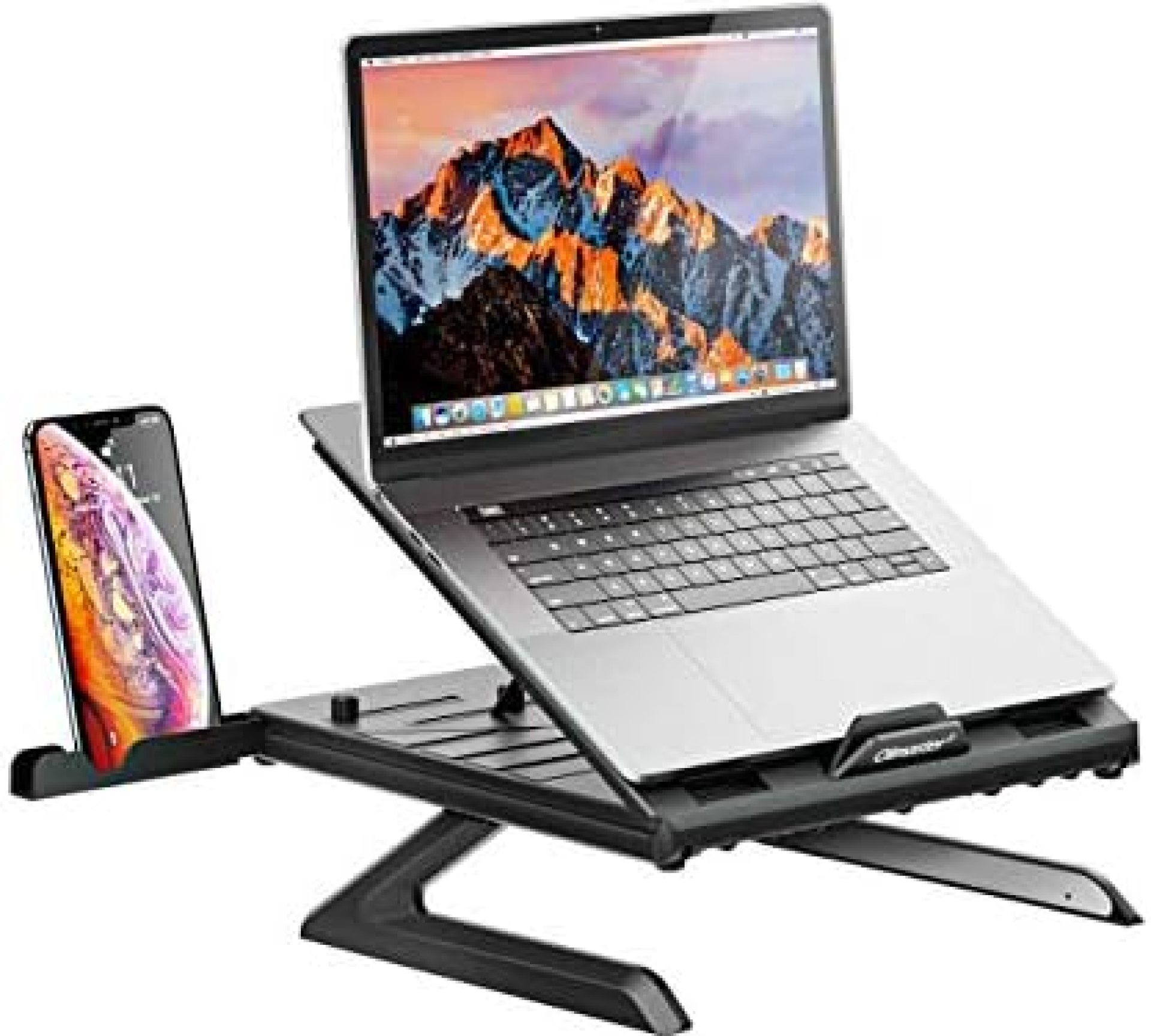Olmaster Laptop Stand, Muti-Angle Adjustable Portable Foldable Laptop Stand with Heat-Vent, Ergonomic Laptop Stand Riser for Desk Compatible with MacBook, Air, Pro, Surface Laptop (9-15.6 inches) Olmaster Laptop Stand, Muti-Angle Adjustable Portable Foldable Laptop Stand with Heat-Vent, Ergonomic Laptop Stand Riser for Desk Compatible with MacBook, Air, Pro, Surface Laptop (9-15.6 inches)