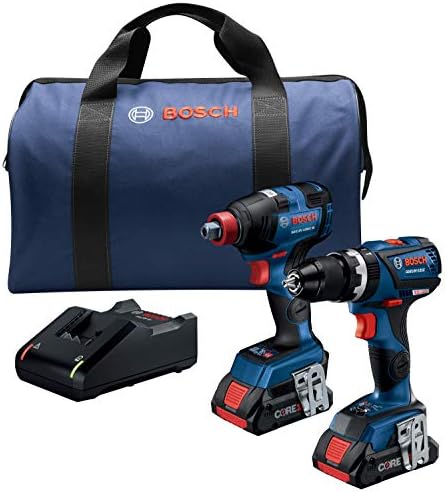 BOSCH GXL18V-251B25 18V 2-Tool Combo Kit with Freak 1/4 In. and 1/2 In. Two-In-One Impact Driver, Compact Tough 1/2 In. Hammer Drill/Driver and (2) CORE18V 4.0 Ah Batteries BOSCH GXL18V-251B25 18V 2-Tool Combo Kit with Freak 1/4 In. and 1/2 In. Two-In-One Impact Driver, Compact Tough 1/2 In. Hammer Drill/Driver and (2) CORE18V 4.0 Ah Batteries