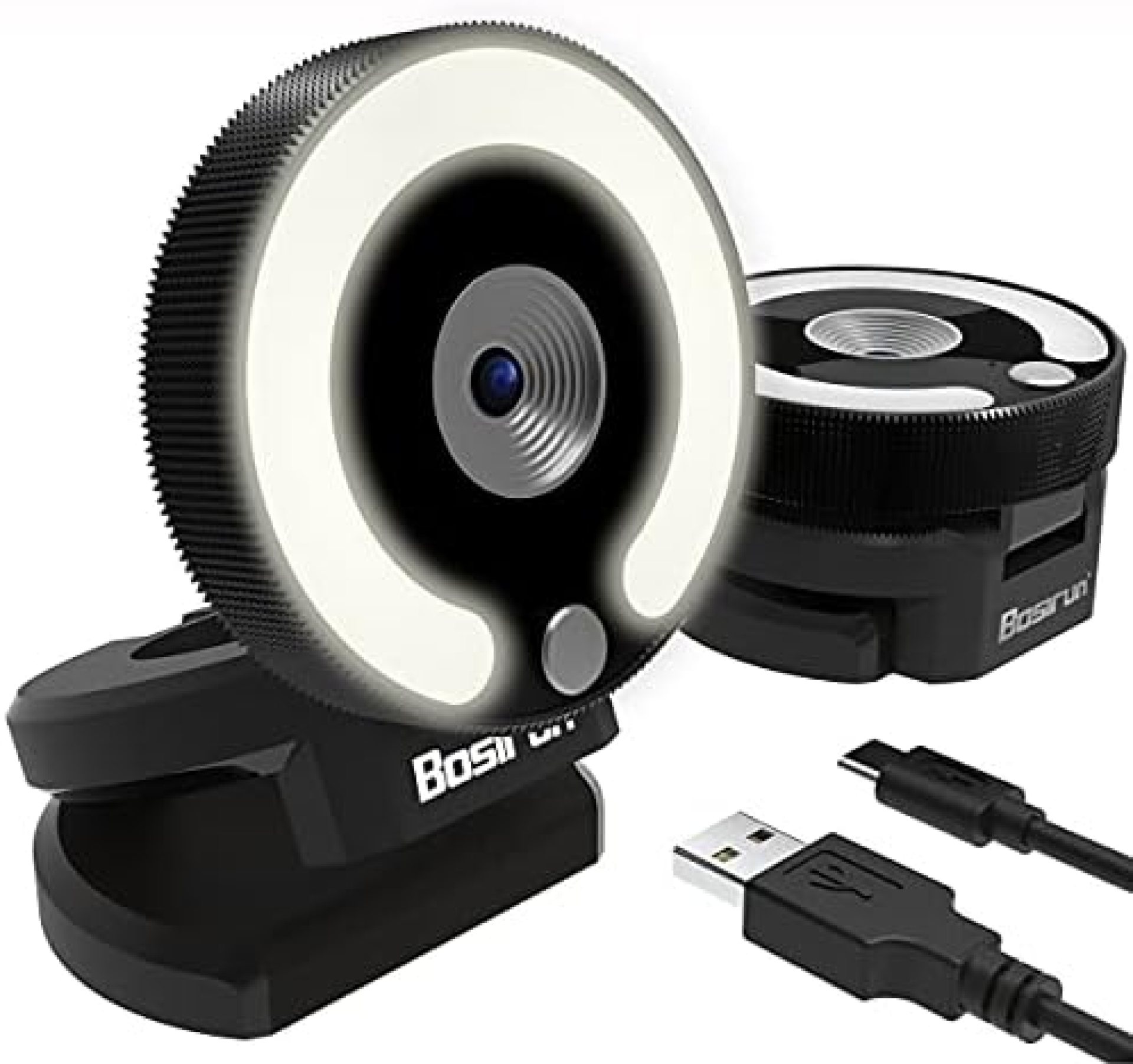 BOSIRUN 2021 Streaming QHD 2K/1080P 30fps Webcam with Microphone and Ring Light, 3-Level Color Temperature/Brightness, Auto Focus,Plug and Play Computer Camera, Web Camera for Laptop, MacBook, PC BOSIRUN 2021 Streaming QHD 2K/1080P 30fps Webcam with Microphone and Ring Light, 3-Level Color Temperature/Brightness, Auto Focus,Plug and Play Computer Camera, Web Camera for Laptop, MacBook, PC