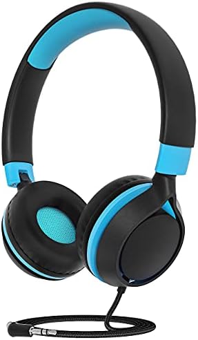 Kids Headphones, 94dB Volume Limit Wired Headphones for Kids Children Girls Boys, Foldable Adjustable On Ear Headphones for School, Travel, Compatible with Chromebook Phones, Tablets, PC (Dark Blue) Kids Headphones, 94dB Volume Limit Wired Headphones for Kids Children Girls Boys, Foldable Adjustable On Ear Headphones for School, Travel, Compatible with Chromebook Phones, Tablets, PC (Dark Blue)