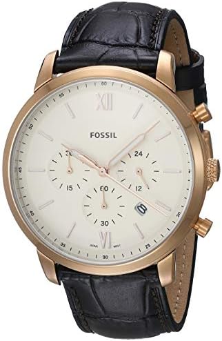 Fossil Men’s Neutra FS5558 Rose-Gold Leather Japanese Quartz Fashion Watch Fossil Men’s Neutra FS5558 Rose-Gold Leather Japanese Quartz Fashion Watch