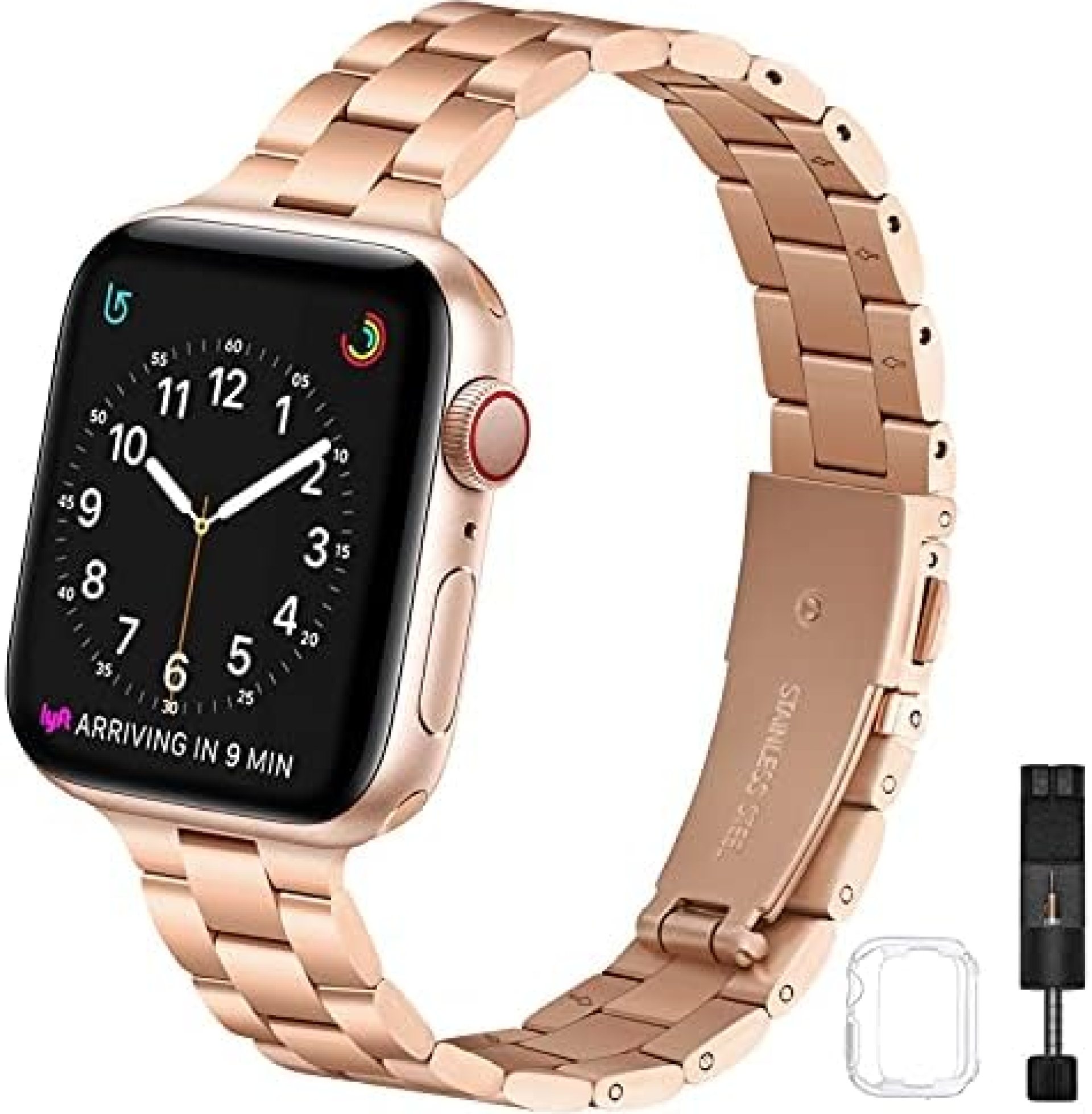OMIU Thin Band Compatible with Apple Watch 40mm 38mm 42mm 44mm, Premium Stainless Steel Metal Replacement Adjustable Wristband Strap for iWatch Series 6/5/4/3/2/1 SE Women Men OMIU Thin Band Compatible with Apple Watch 40mm 38mm 42mm 44mm, Premium Stainless Steel Metal Replacement Adjustable Wristband Strap for iWatch Series 6/5/4/3/2/1 SE Women Men