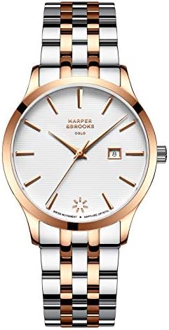 HARPER & BROOKS Women Watch, Swiss Movement, Sapphire Crystal, Bracelet Strap,Watches for Women HARPER & BROOKS Women Watch, Swiss Movement, Sapphire Crystal, Bracelet Strap,Watches for Women