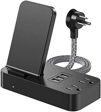 Power Strip Wireless Charger – Addtam Power Strip with 2 AC and 3 USB Ports, Multi-Device Wireless Charging Stand Station for Home, Desk and Office Power Strip Wireless Charger – Addtam Power Strip with 2 AC and 3 USB Ports, Multi-Device Wireless Charging Stand Station for Home, Desk and Office