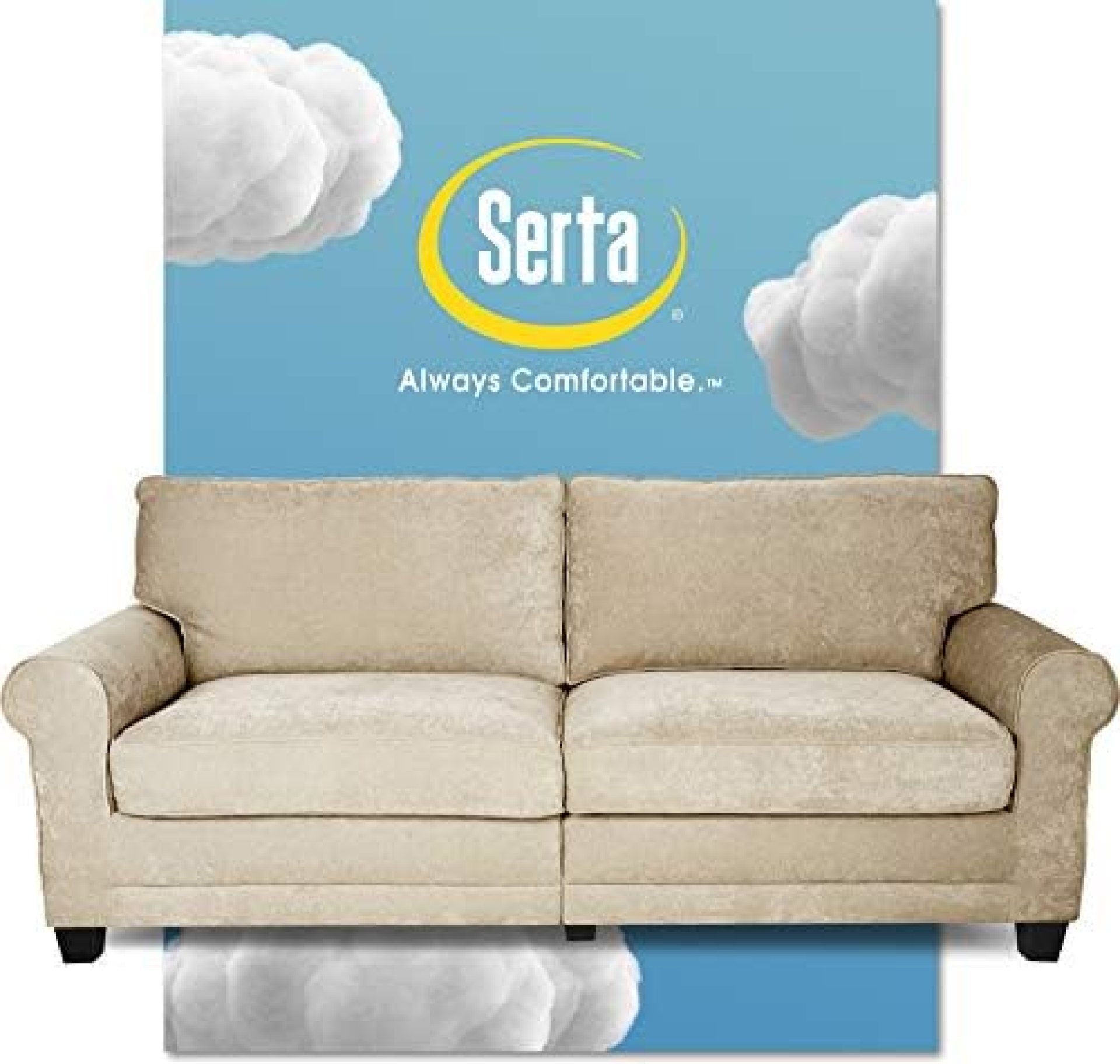 Serta Copenhagen 73″ Sofa – Pillowed Back Cushions and Rounded Arms, Durable Modern Upholstered Fabric – Tan Serta Copenhagen 73″ Sofa – Pillowed Back Cushions and Rounded Arms, Durable Modern Upholstered Fabric – Tan