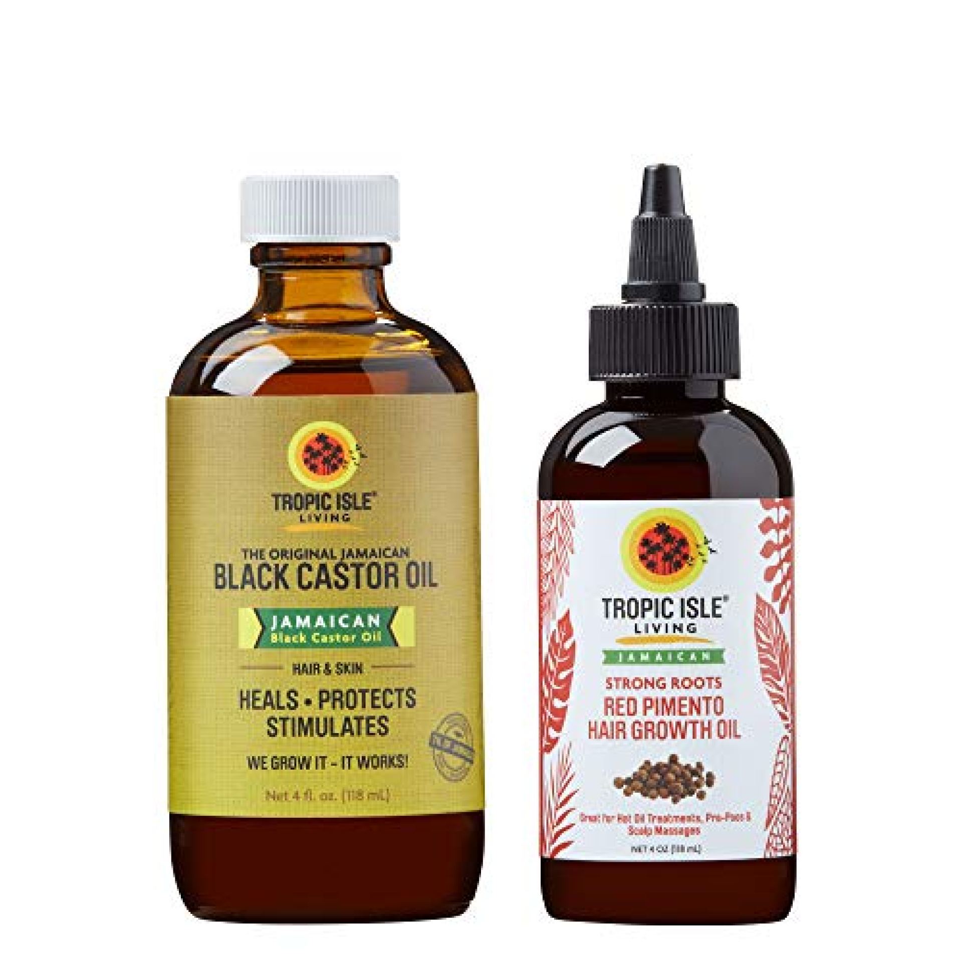 Tropic Isle Living Jamaican Strong Roots Red Pimento Hair Growth Oil + Jamaican Black Castor Oil 4oz Set Tropic Isle Living Jamaican Strong Roots Red Pimento Hair Growth Oil + Jamaican Black Castor Oil 4oz Set