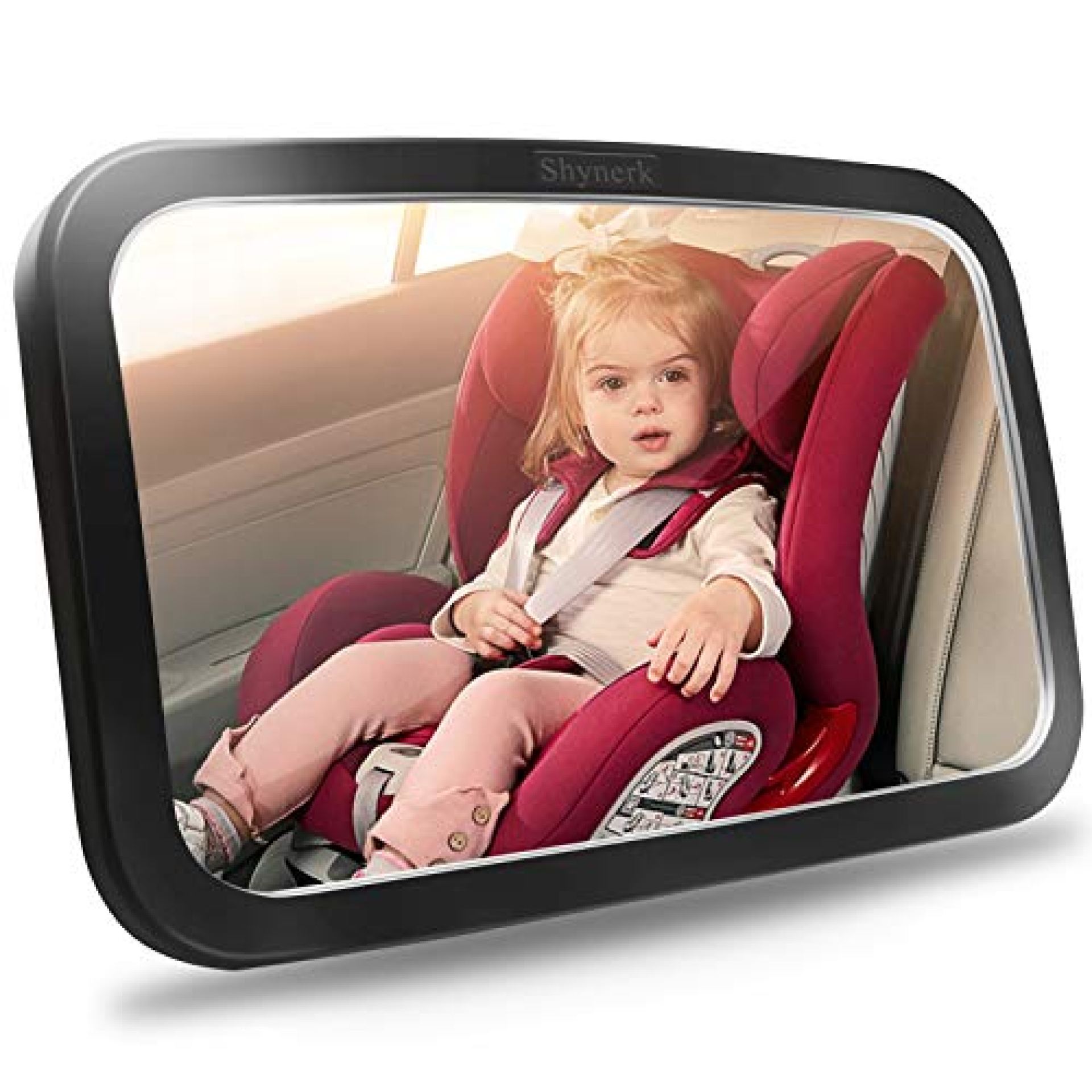 Shynerk Baby Car Mirror, Safety Car Seat Mirror for Rear Facing Infant with Wide Crystal Clear View, Shatterproof, Fully Assembled, Crash Tested and Certified Shynerk Baby Car Mirror, Safety Car Seat Mirror for Rear Facing Infant with Wide Crystal Clear View, Shatterproof, Fully Assembled, Crash Tested and Certified