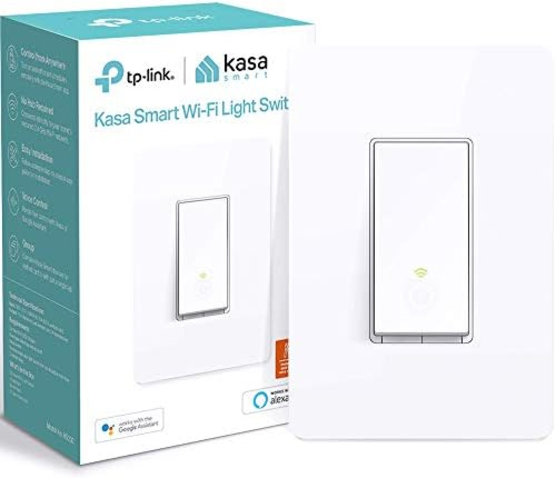Kasa Smart Light Switch HS200, Single Pole, Needs Neutral Wire, 2.4GHz Wi-Fi Light Switch Works with Alexa and Google Home, UL Certified, No Hub Required , White Kasa Smart Light Switch HS200, Single Pole, Needs Neutral Wire, 2.4GHz Wi-Fi Light Switch Works with Alexa and Google Home, UL Certified, No Hub Required , White