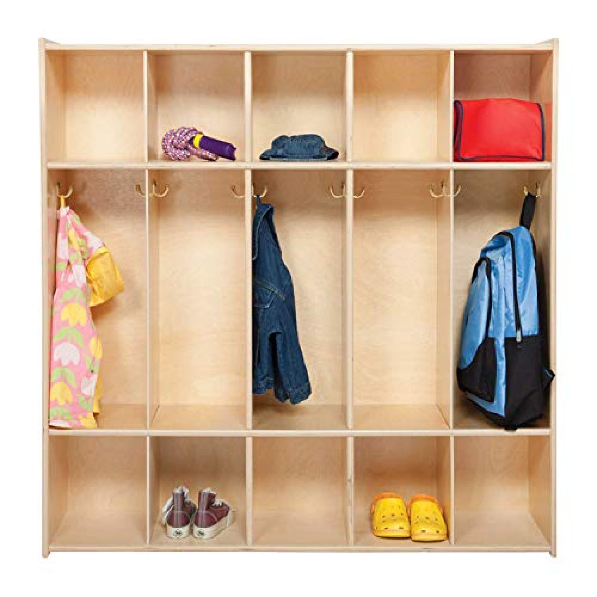 Contender 5 Section Daycare Cubby Coat Rack, Backpack Hanger, School Locker Organizer, Mudroom Furniture With Storage & Hooks for Daycare, School, Home – Made in USA Contender 5 Section Daycare Cubby Coat Rack, Backpack Hanger, School Locker Organizer, Mudroom Furniture With Storage & Hooks for Daycare, School, Home – Made in USA