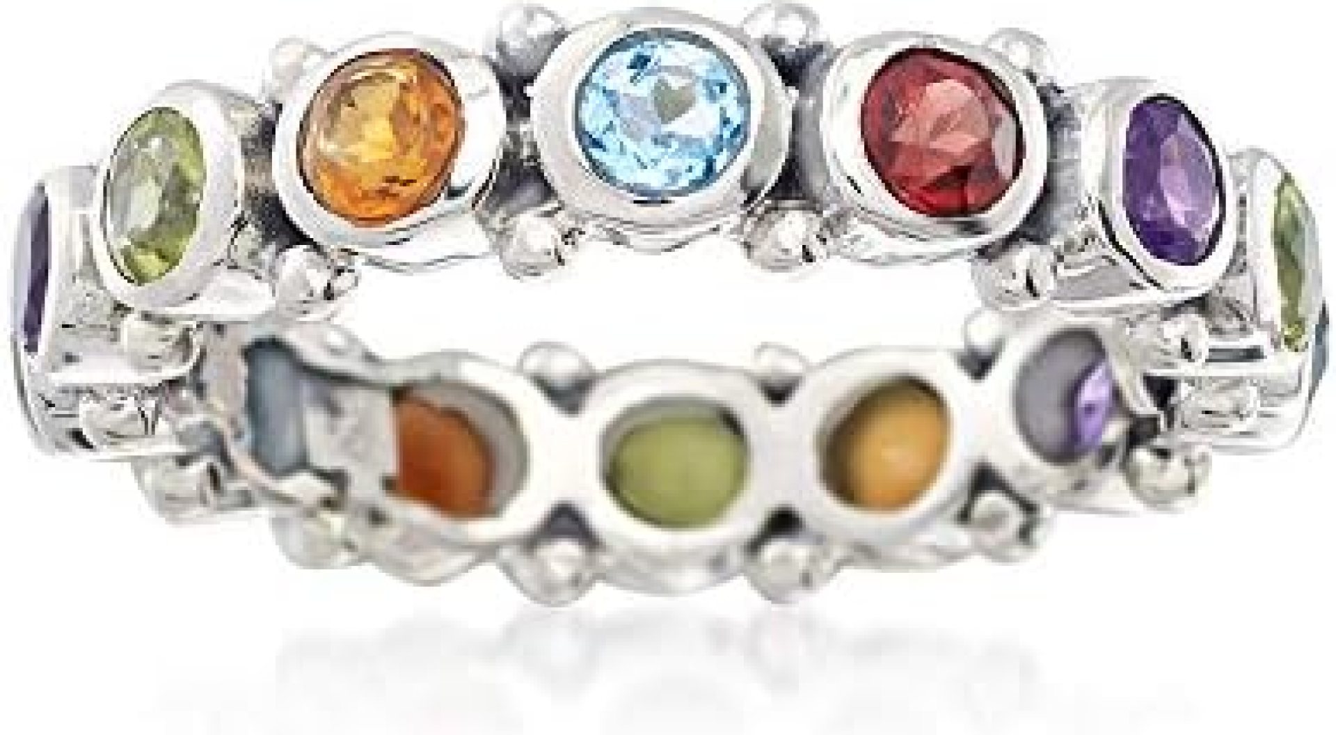 Ross-Simons 1.50 ct. t.w. Multi-Gemstone Eternity Band in Sterling Silver Ross-Simons 1.50 ct. t.w. Multi-Gemstone Eternity Band in Sterling Silver