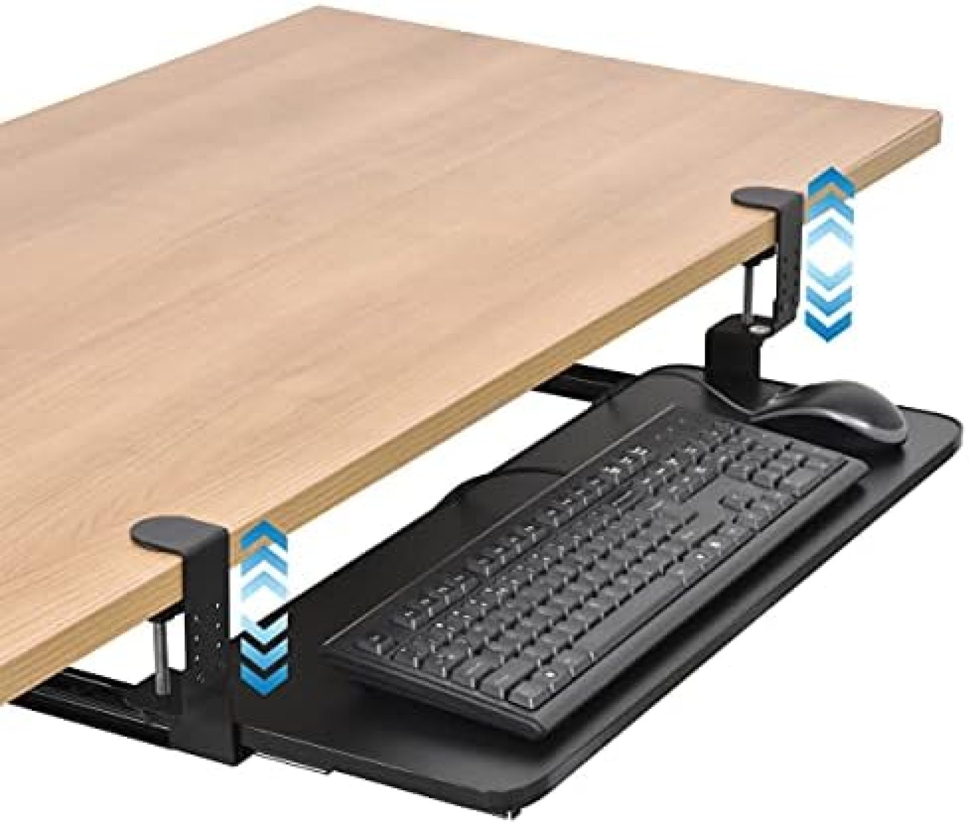 Large Keyboard Tray Under Desk Keyboard Drawers Adjustable Height Keyboard Platforms Mouse Stand Drawers for Computer Table Accessories Desk Extender Black 25.8” x 9.8” Large Keyboard Tray Under Desk Keyboard Drawers Adjustable Height Keyboard Platforms Mouse Stand Drawers for Computer Table Accessories Desk Extender Black 25.8” x 9.8”