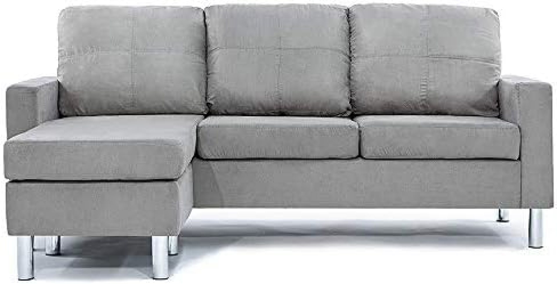 Divano Roma Furniture Small Space Modern Sectional Sofa, Gray Divano Roma Furniture Small Space Modern Sectional Sofa, Gray