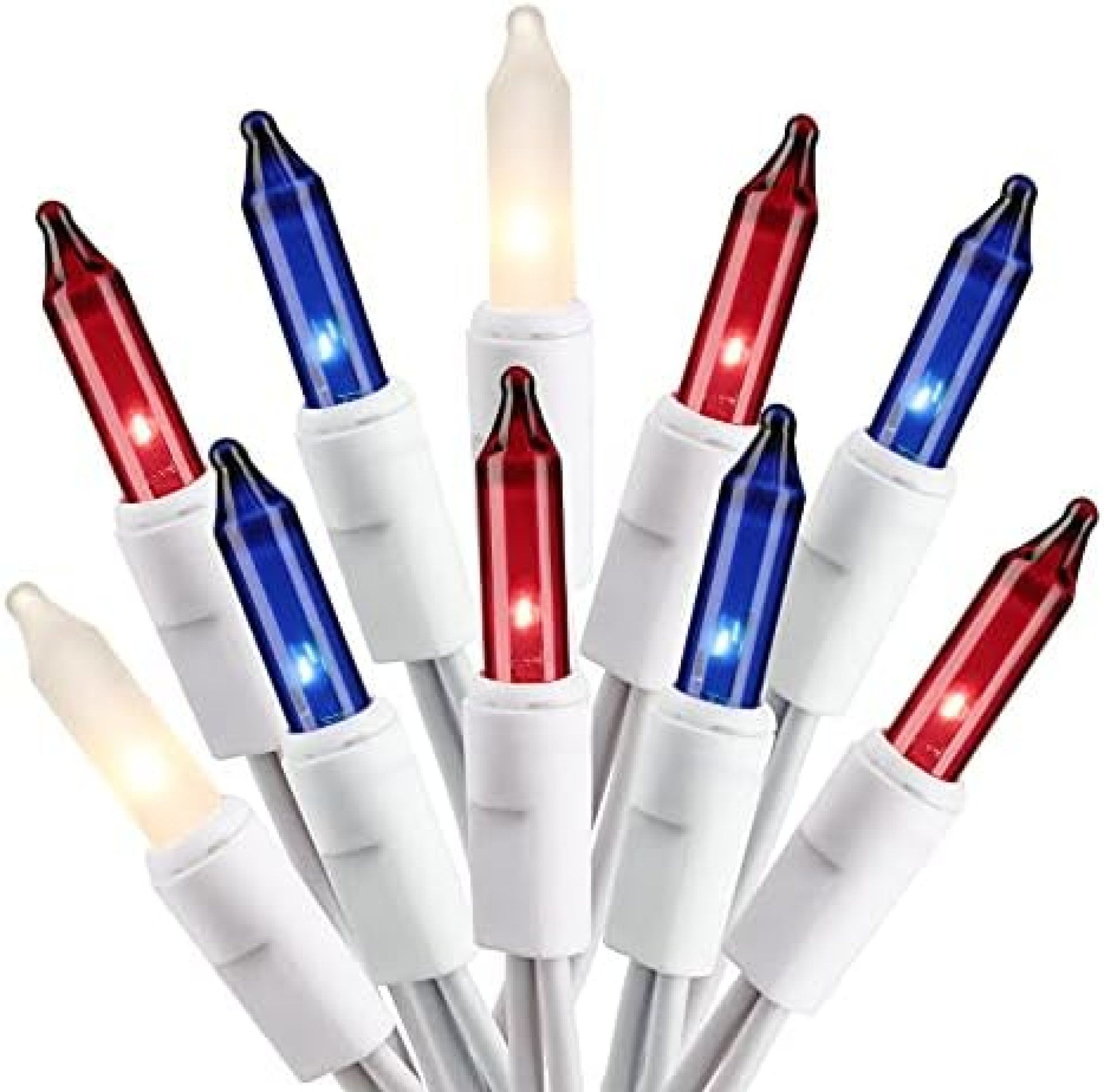 PhilzOps Red White Blue Lights, 69.6ft 300 Count 4th of July Lights, Connectable 120V UL Certified Independence Day Light, Incandescent Patriotic Lights White Wire for National Day, Flag Day Decor PhilzOps Red White Blue Lights, 69.6ft 300 Count 4th of July Lights, Connectable 120V UL Certified Independence Day Light, Incandescent Patriotic Lights White Wire for National Day, Flag Day Decor