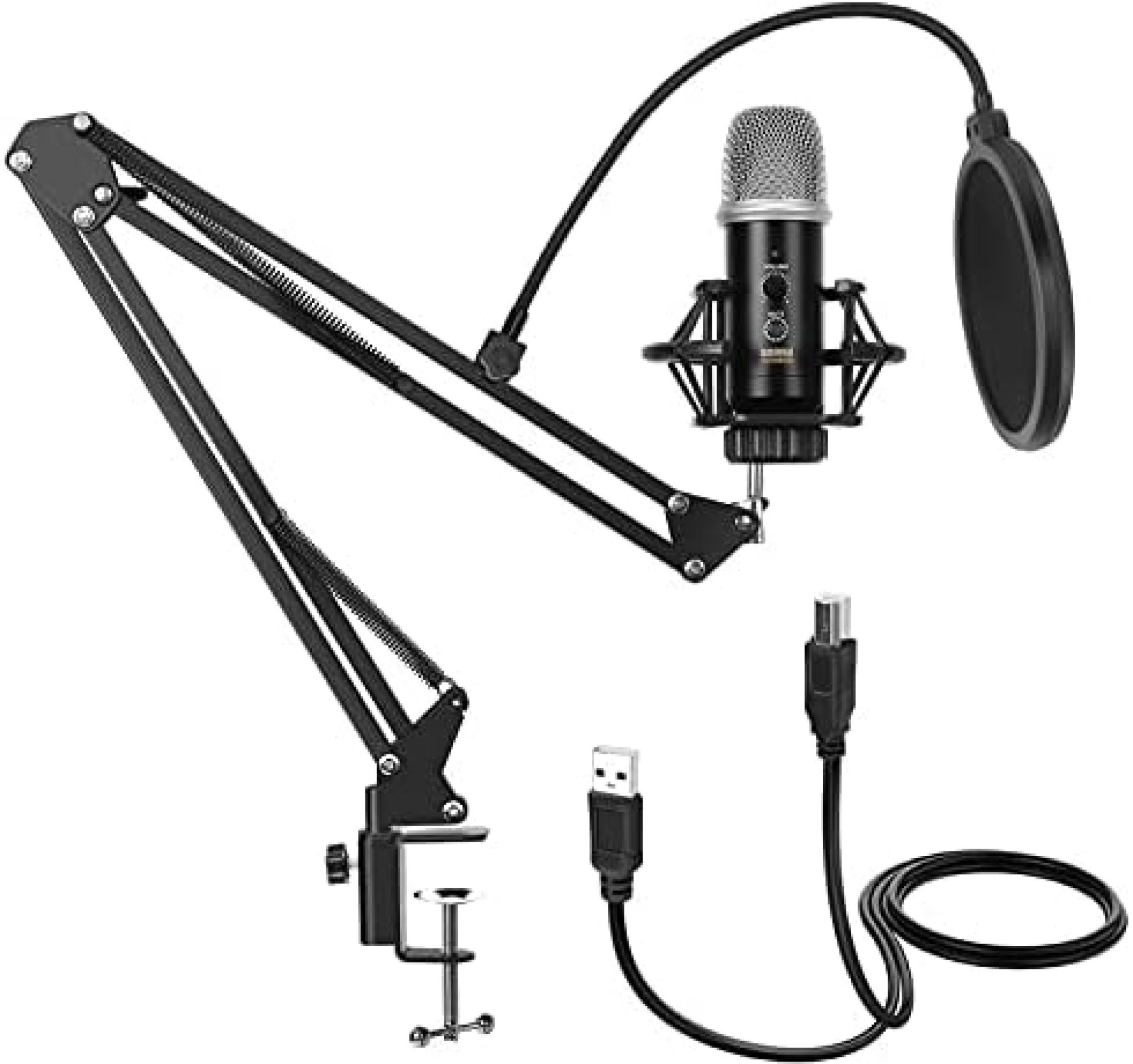GUDEHOLO USB Microphone for Computer with Adjustment Arm Stand, Mute Button, USB Mic for Gaming, Podcast, Live Streaming, YouTube on PC, Fits for Windows & PC, not for Phone GUDEHOLO USB Microphone for Computer with Adjustment Arm Stand, Mute Button, USB Mic for Gaming, Podcast, Live Streaming, YouTube on PC, Fits for Windows & PC, not for Phone