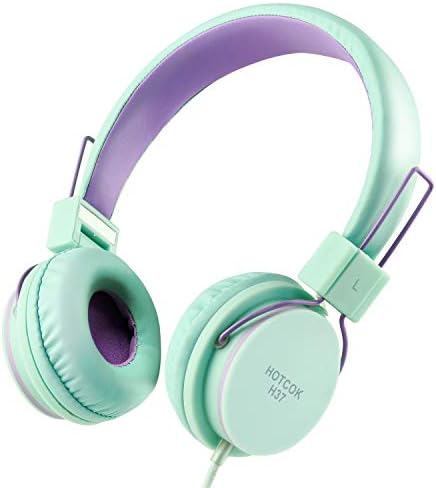 HOTCOK H37 Kids Headphones for Girls Boys Foldable Adjustable On Ear Headphones 3.5mm Jack Wired Cord for School,Home,Airplane,Car HOTCOK H37 Kids Headphones for Girls Boys Foldable Adjustable On Ear Headphones 3.5mm Jack Wired Cord for School,Home,Airplane,Car