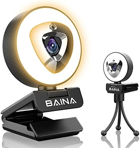1080p Webcam with Microphone for Desktop – BAINA Streaming Webcam with Privacy Cover, Ring Light, Tripod, Plug & Play USB Web Camera for Laptop PC Mac Zoom Meeting Skype YouTube – 2021 New Version 1080p Webcam with Microphone for Desktop – BAINA Streaming Webcam with Privacy Cover, Ring Light, Tripod, Plug & Play USB Web Camera for Laptop PC Mac Zoom Meeting Skype YouTube – 2021 New Version