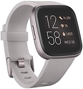 Fitbit Versa 2 Health and Fitness Smartwatch with Heart Rate, Music, Alexa Built-In, Sleep and Swim Tracking, Stone/Mist Grey, One Size (S and L Bands Included) Fitbit Versa 2 Health and Fitness Smartwatch with Heart Rate, Music, Alexa Built-In, Sleep and Swim Tracking, Stone/Mist Grey, One Size (S and L Bands Included)