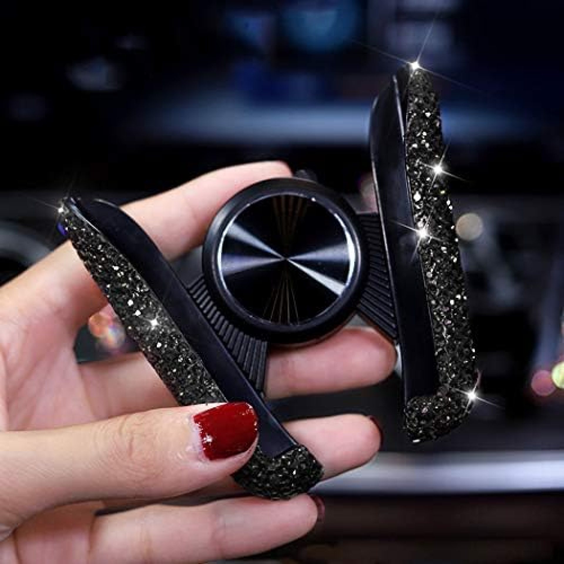 SUNCARACCL Bling Car Phone Holder Mini Car Dash Air Vent Automatic Phone Mount Universal 360°Adjustable Crystal Auto Car Stand Phone Holder Car Accessories for Women and Girls (Black) SUNCARACCL Bling Car Phone Holder Mini Car Dash Air Vent Automatic Phone Mount Universal 360°Adjustable Crystal Auto Car Stand Phone Holder Car Accessories for Women and Girls (Black)