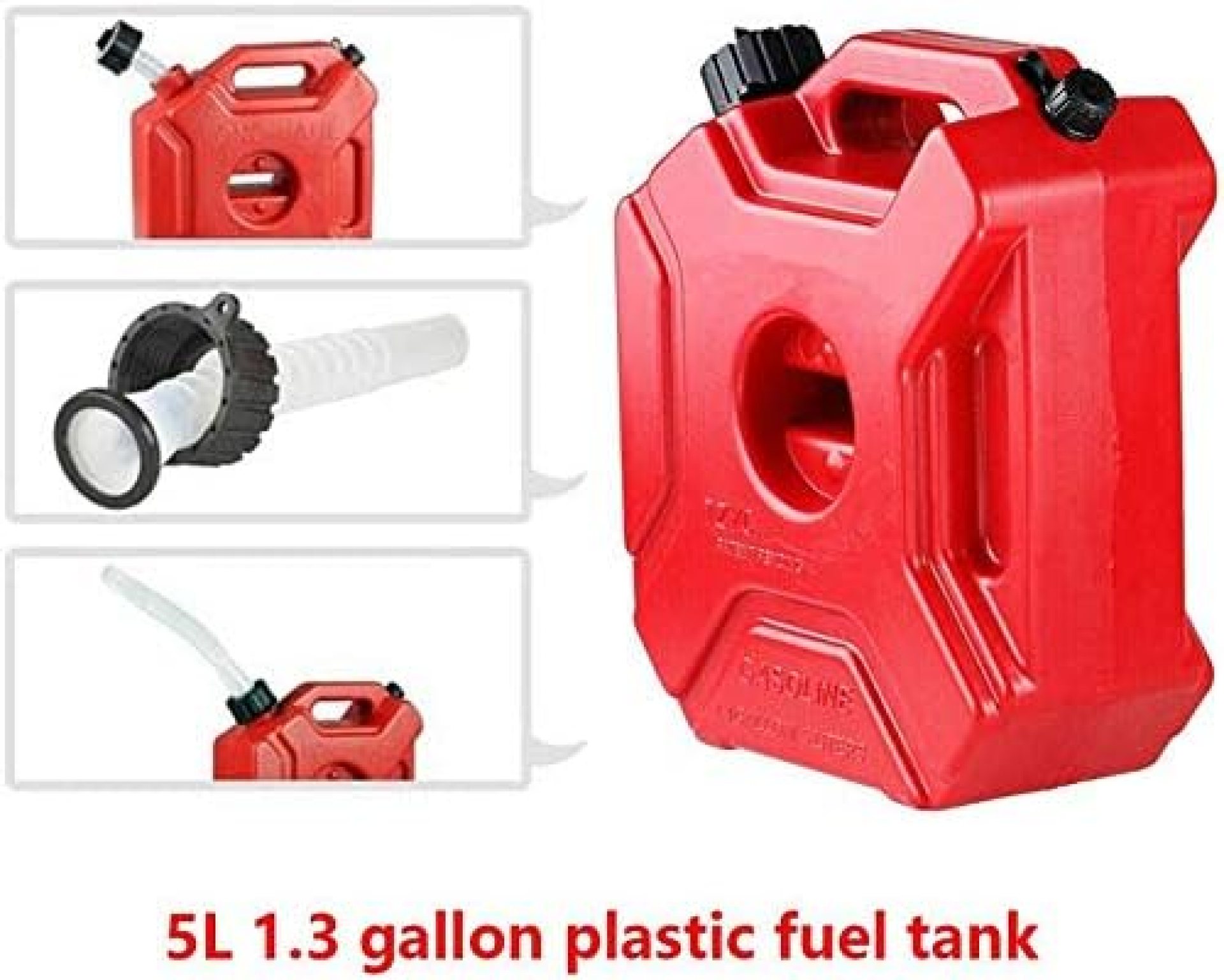 1.3 Gallon Gas Fuel Tank Can Gasoline Container Backup Petrol Fuel Storage Tank for Motorcycle SUV ATV Most Cars 1.3 Gallon Gas Fuel Tank Can Gasoline Container Backup Petrol Fuel Storage Tank for Motorcycle SUV ATV Most Cars