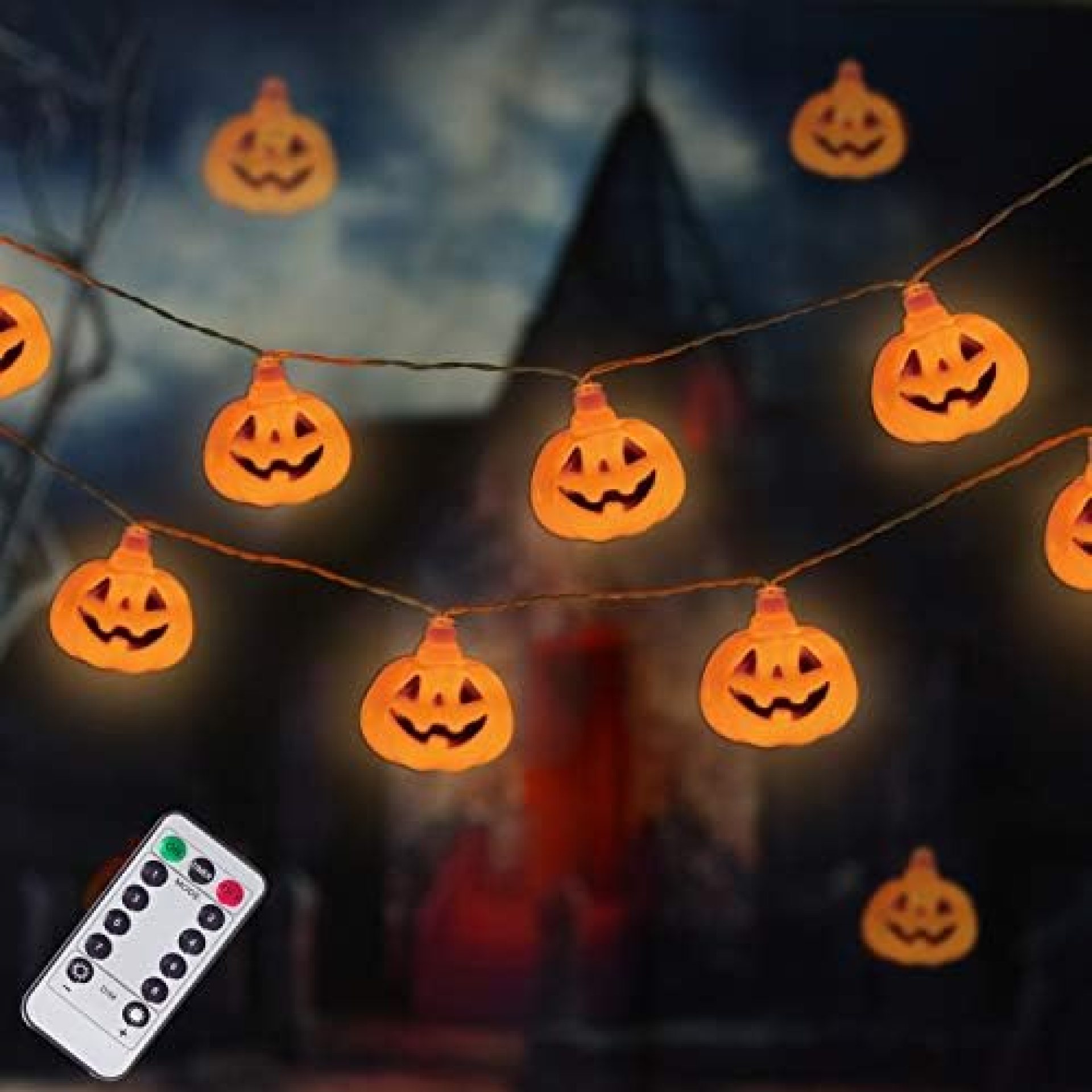 LUMINATERY Jack O’ Lantern Halloween Pumpkin Lantern String Lights, 30LED 8 Lighting Modes, Remote Control, Battery-Powered, Perfect for Indoor Outdoor Halloween Decoration (Orange) LUMINATERY Jack O’ Lantern Halloween Pumpkin Lantern String Lights, 30LED 8 Lighting Modes, Remote Control, Battery-Powered, Perfect for Indoor Outdoor Halloween Decoration (Orange)