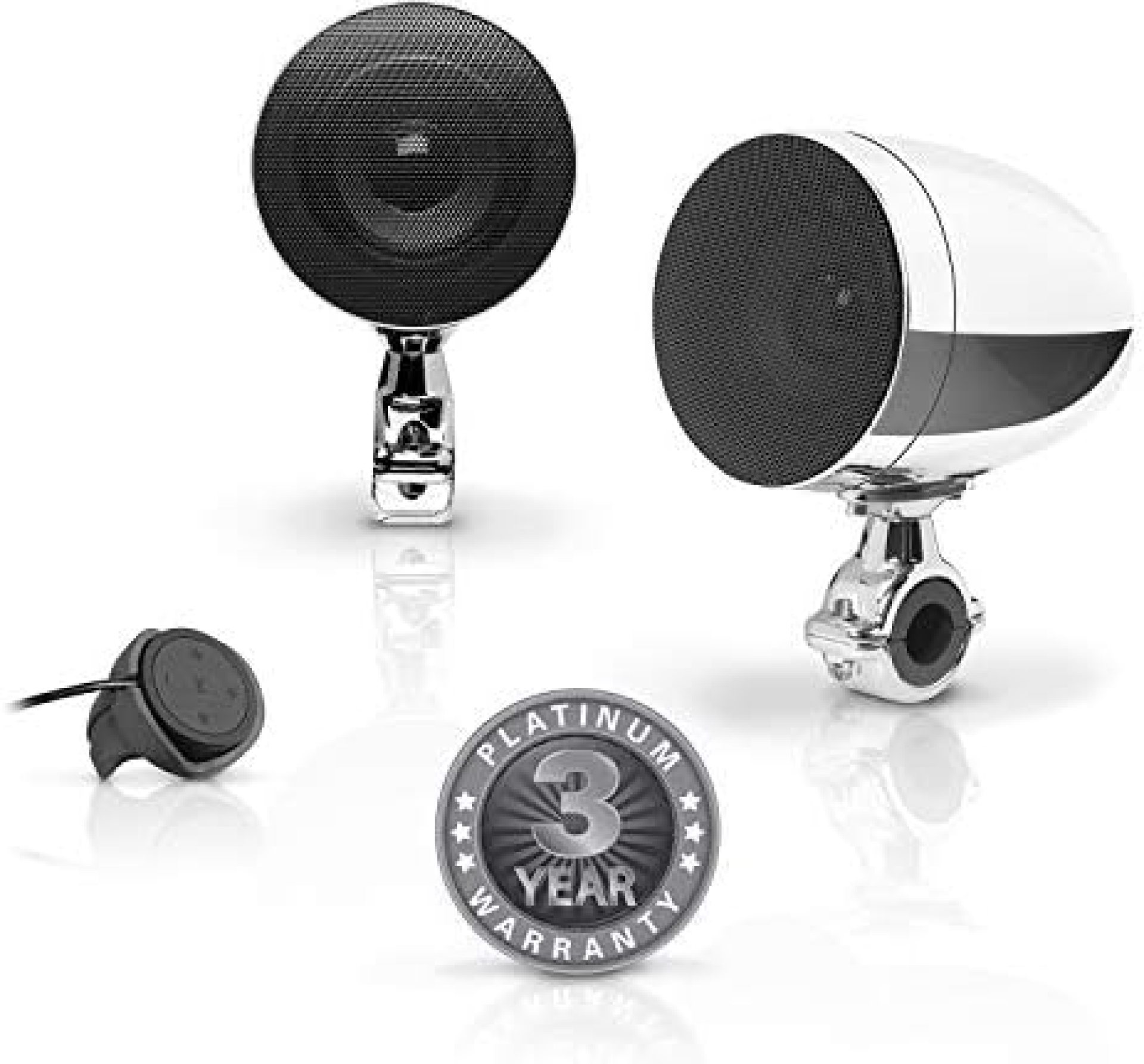 BOSS Audio Systems MC625BA Motorcycle Speaker Sound System – Bluetooth, Amplified, Weatherproof, 3 Inch Speakers, Multi-Function Volume Control, Also Use with ATVs UTVs BOSS Audio Systems MC625BA Motorcycle Speaker Sound System – Bluetooth, Amplified, Weatherproof, 3 Inch Speakers, Multi-Function Volume Control, Also Use with ATVs UTVs