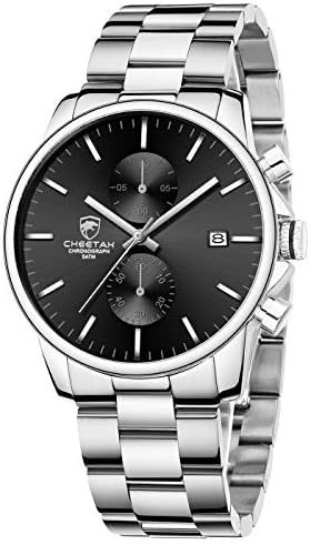 GOLDEN HOUR Fashion Business Mens Watches with Stainless Steel Waterproof Chronograph Quartz Watch for Men, Auto Date GOLDEN HOUR Fashion Business Mens Watches with Stainless Steel Waterproof Chronograph Quartz Watch for Men, Auto Date