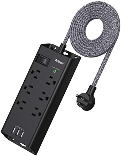 Addtam Power Strip Surge Protector 6 Outlets and 3 USB Ports 5Ft Long Extension Cord, Flat Plug Overload Surge Protection Outlet Strip, Wall Mount for Home, Office and More, Black Addtam Power Strip Surge Protector 6 Outlets and 3 USB Ports 5Ft Long Extension Cord, Flat Plug Overload Surge Protection Outlet Strip, Wall Mount for Home, Office and More, Black