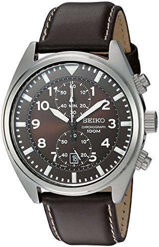 Seiko Men’s SNN241 Stainless Steel Watch with Brown Leather Band Seiko Men’s SNN241 Stainless Steel Watch with Brown Leather Band