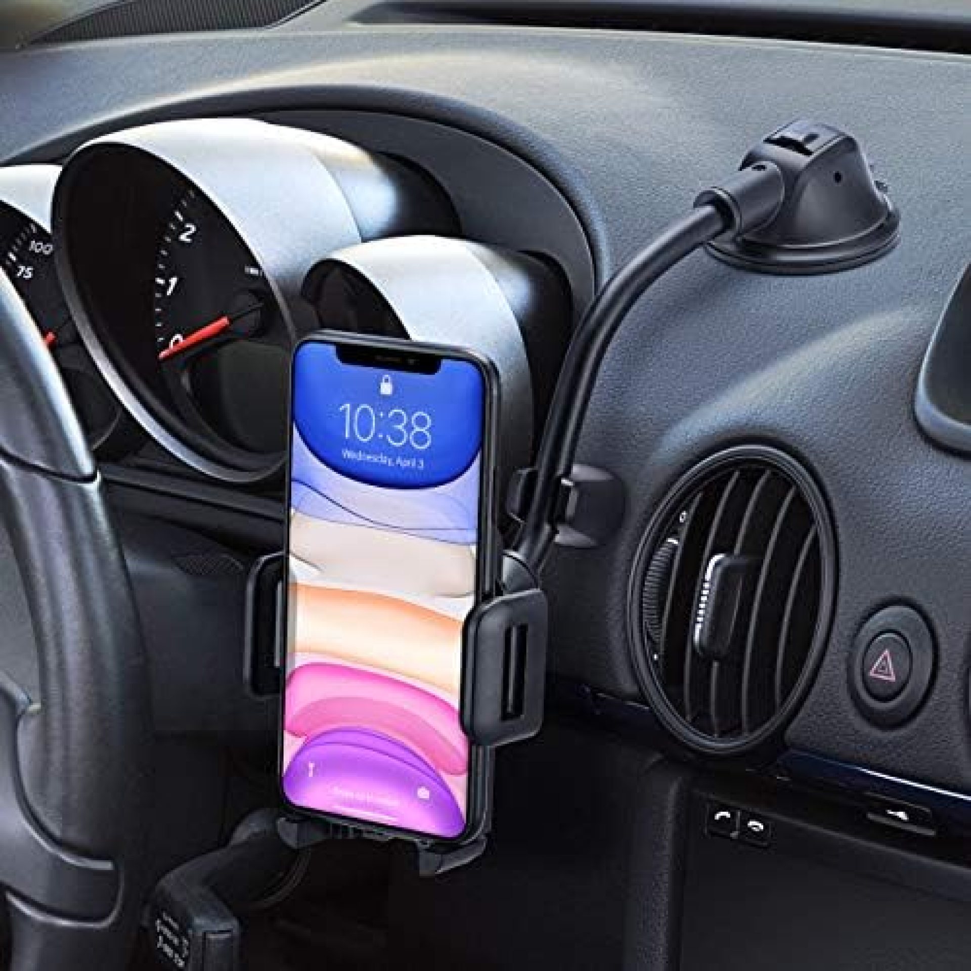 Car Phone Holder Mount, Long Arm Dashboard Windshield Phone Holder, Strong Sticky Gel Suction Cup, Anti-Shake Stabilizer Compatible iPhone 12 11 pro/11 pro max/XS/XR/X/8/7,Galaxy and More Car Phone Holder Mount, Long Arm Dashboard Windshield Phone Holder, Strong Sticky Gel Suction Cup, Anti-Shake Stabilizer Compatible iPhone 12 11 pro/11 pro max/XS/XR/X/8/7,Galaxy and More