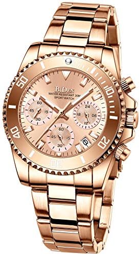 Womens Watches Chronograph Stainless Steel Waterproof Date Analog Quartz Unisex Watch Business Fashion Wrist Watches for Women Womens Watches Chronograph Stainless Steel Waterproof Date Analog Quartz Unisex Watch Business Fashion Wrist Watches for Women