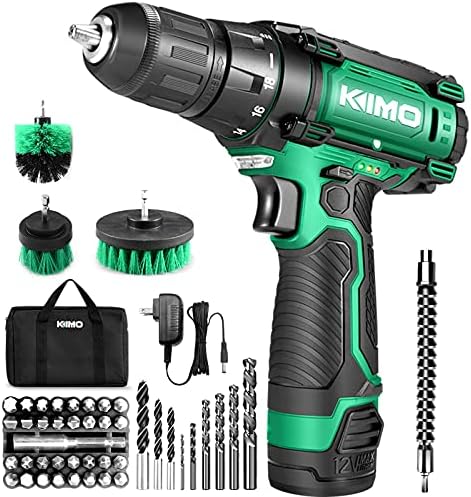 Cordless Drill/Driver Kit, 48pcs Drill w/Li-Ion Battery and Charger – 12V MAX Drill 280 In-lb Torque, 18+1 Metal Clutch, 3/8″ Keyless Chuck, Built-in LED – Power Drill Set for Wood Bricks Walls Metal Cordless Drill/Driver Kit, 48pcs Drill w/Li-Ion Battery and Charger – 12V MAX Drill 280 In-lb Torque, 18+1 Metal Clutch, 3/8″ Keyless Chuck, Built-in LED – Power Drill Set for Wood Bricks Walls Metal
