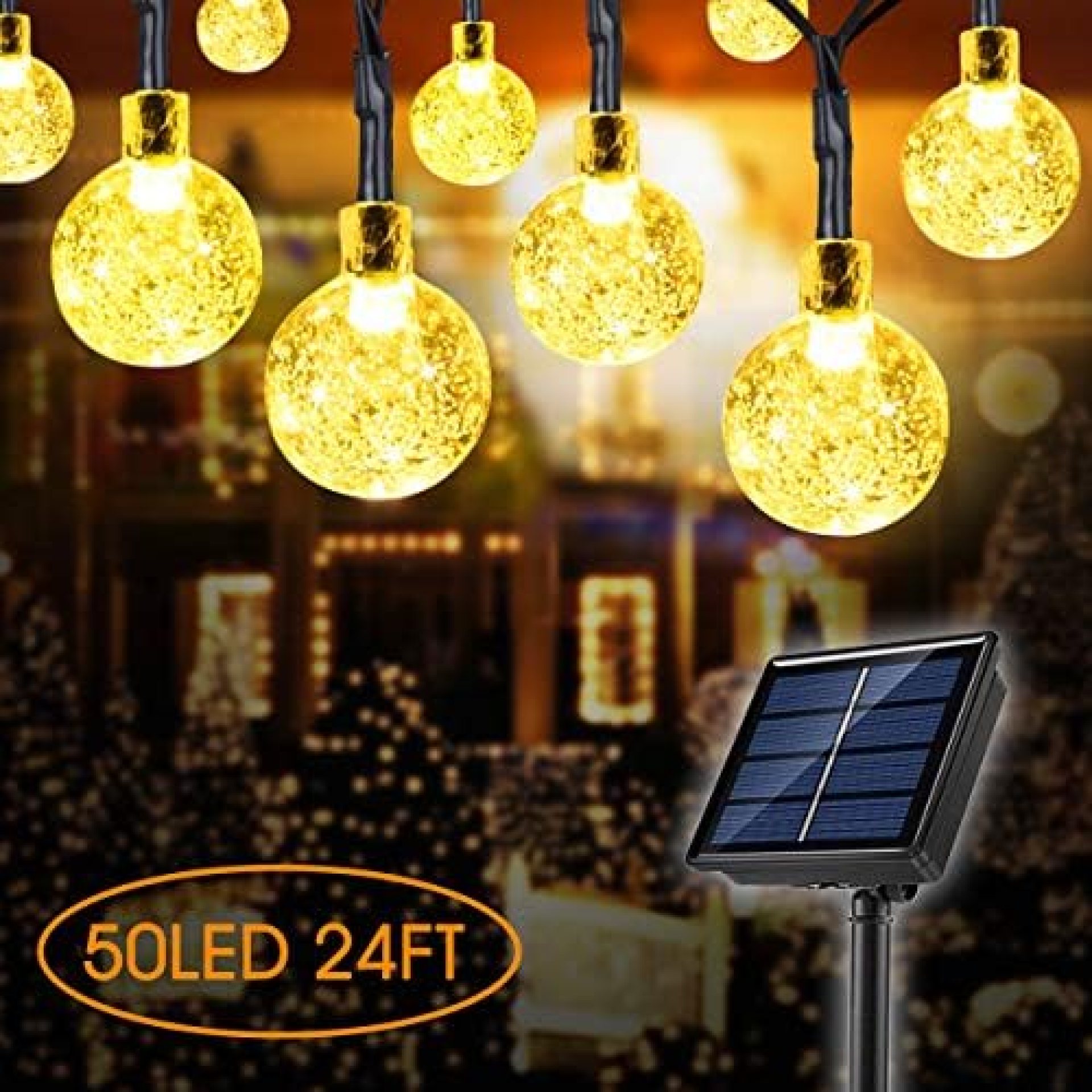 Lamantt Globe Solar String Lights,50 LED 23ft 8 Modes Waterproof String Lights ,Indoor/Outdoor Fairy Lights Globe Crystal Balls for Garden Yard Home Party Wedding Christmas Festival Decoration (23FT) Lamantt Globe Solar String Lights,50 LED 23ft 8 Modes Waterproof String Lights ,Indoor/Outdoor Fairy Lights Globe Crystal Balls for Garden Yard Home Party Wedding Christmas Festival Decoration (23FT)