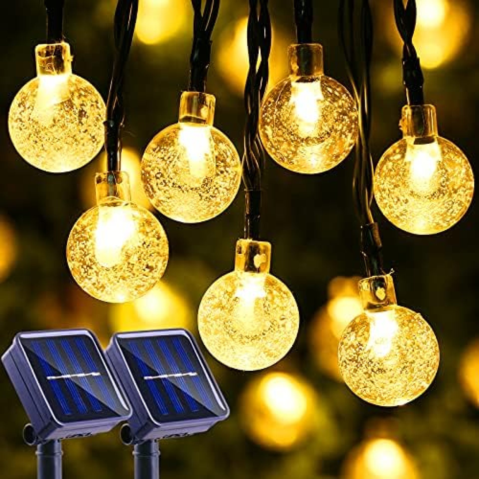 Lyhope Solar String Lights Outdoor, 20ft 30 LED Crystal Ball Waterproof Solar Powered Globe Lights for Garden Patio Bistro Cafe Gazebo Holiday Party Outdoor Decorations (Warm White,2 Pack) Lyhope Solar String Lights Outdoor, 20ft 30 LED Crystal Ball Waterproof Solar Powered Globe Lights for Garden Patio Bistro Cafe Gazebo Holiday Party Outdoor Decorations (Warm White,2 Pack)