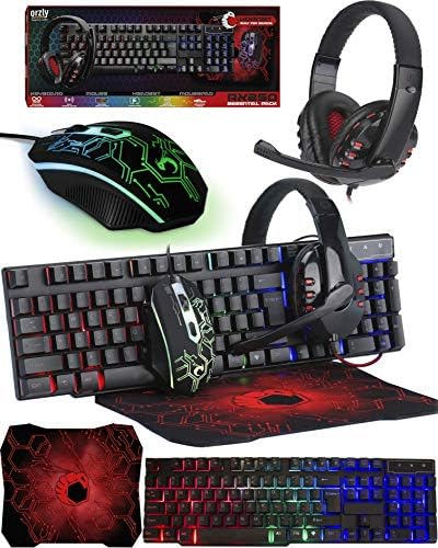Gaming Keyboard and Mouse and Mouse pad and Gaming Headset, Wired LED RGB Backlight Bundle for PC Gamers and Xbox and PS4 Users – 4 in 1 Edition Hornet RX-250 Gaming Keyboard and Mouse and Mouse pad and Gaming Headset, Wired LED RGB Backlight Bundle for PC Gamers and Xbox and PS4 Users – 4 in 1 Edition Hornet RX-250