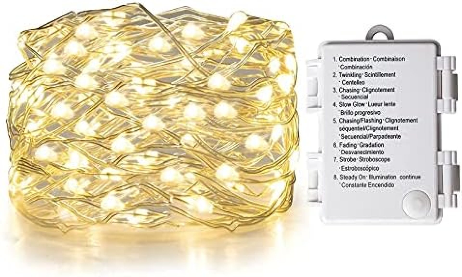 Vanthylit LED Fairy String Lights 50LED 8 Function Battery Powered Copper Wire Lights for Christmas Wedding Party Home Holiday Decoration Warm White Starry Lights Vanthylit LED Fairy String Lights 50LED 8 Function Battery Powered Copper Wire Lights for Christmas Wedding Party Home Holiday Decoration Warm White Starry Lights